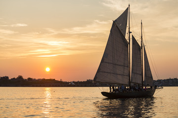 a Tall ship in the Casco Bay in Portland, Maine