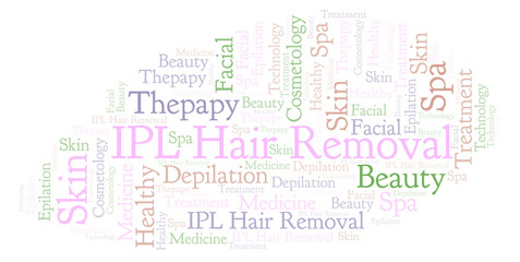 Obraz premium IPL Hair Removal word cloud.