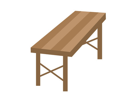 木製のベンチのイラスト