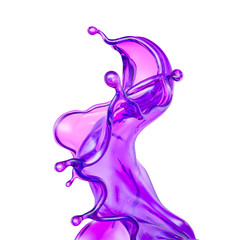 Fototapeta premium A beautiful magenta splash of liquid. 3d illustration, 3d rendering.