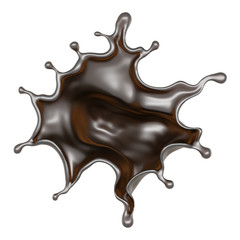 Splash of dark liquid. 3d illustration, 3d rendering.