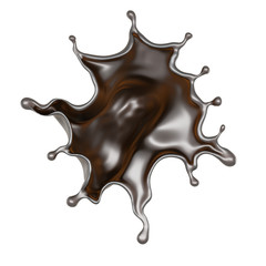 Splash of dark liquid. 3d illustration, 3d rendering.