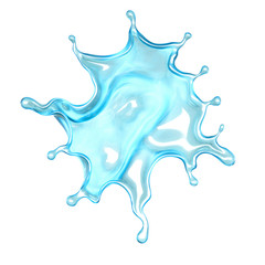 Beautiful blue water splash. 3d illustration, 3d rendering.