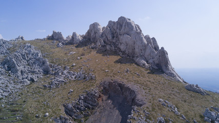 Tulove grede are extraordinary karst phenomena within the Southern Velebit Mountain, Croatia. They are among highest natural rock pillars. Site of Winnetou filming.