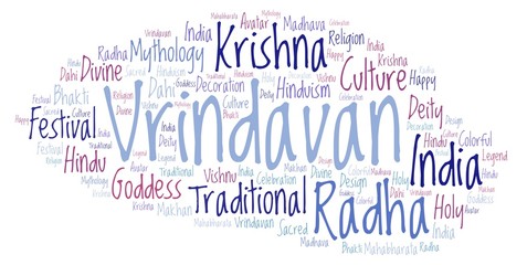 Obraz premium Vrindavan word cloud.