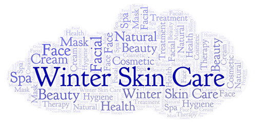Obraz premium Winter Skin Care word cloud.
