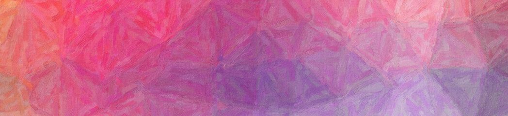 Illustration of yellow, red and blue Impasto with color variations banner background.