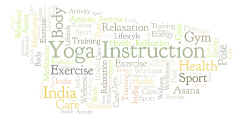 Obraz premium Yoga Instruction word cloud.
