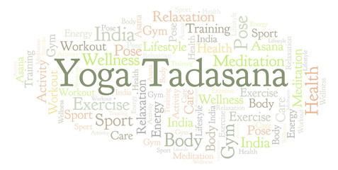 Yoga Tadasana word cloud.