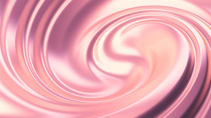 Luxury beautiful splash of flow of pink gold. 3d illustration, 3d rendering.