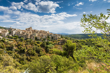 Fototapeta na wymiar Tourrettes-sur-Loup is a small historic village in southeastern France and features medieval and Romanesque buildings. It’s located around 14km from the Mediterranean coast and accessible from Nice an