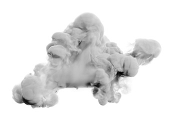 Light gray smoke on a white background. 3d illustration, 3d rendering.