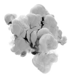 Light gray smoke on a white background. 3d illustration, 3d rendering.