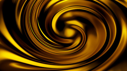 Luxury beautiful splash of gold flow. 3d illustration, 3d rendering.