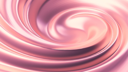 Luxury beautiful splash of flow of pink gold. 3d illustration, 3d rendering.