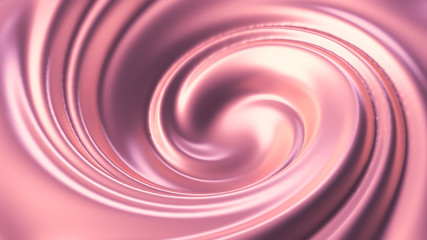 Luxury beautiful splash of flow of pink gold. 3d illustration, 3d rendering.