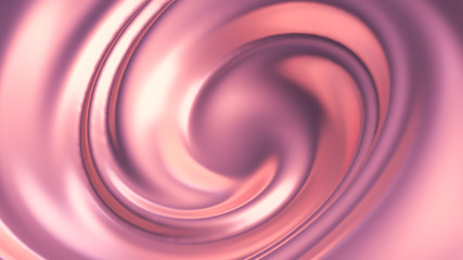 Luxury beautiful splash of flow of pink gold. 3d illustration, 3d rendering.