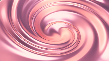 Luxury beautiful splash of flow of pink gold. 3d illustration, 3d rendering.