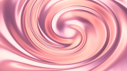 Luxury beautiful splash of flow of pink gold. 3d illustration, 3d rendering.