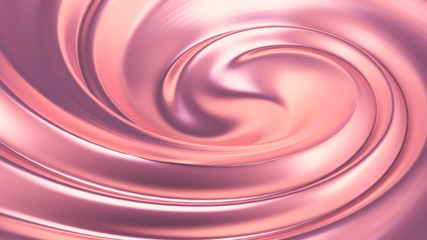 Luxury beautiful splash of flow of pink gold. 3d illustration, 3d rendering.