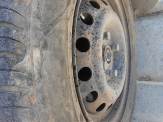 Old car wheel