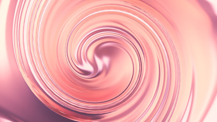 Luxury beautiful splash of flow of pink gold. 3d illustration, 3d rendering.
