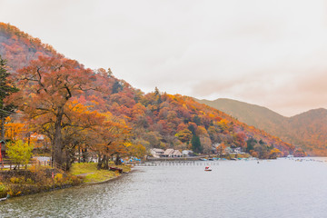 Chuzenji Lake, One of the most viewpoint in Nikko. Especially autumn. Tourist come to see red leafs