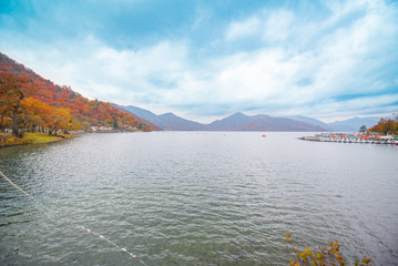 Chuzenji Lake, One of the most viewpoint in Nikko. Especially autumn. Tourist come to see red leafs