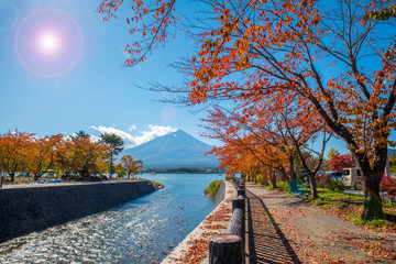 Mount Fuji, view from Kawaguchiko view point in autumn