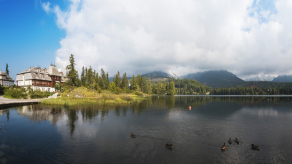 Fototapeta na wymiar Mountain Tarn (Lake) Strbske Pleso in High Tatras National Park, Slovakia