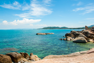 Blue sea and blue sky, fantastic scene of Samui island