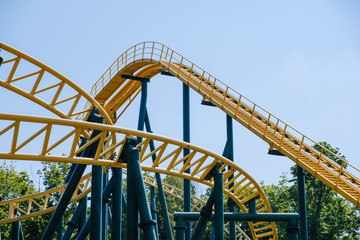 Roller coaster Track inside Public Amusement Park.