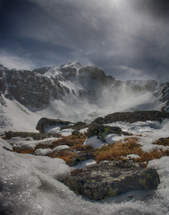 Musala Peak. Photo taken during heavy wind storm.