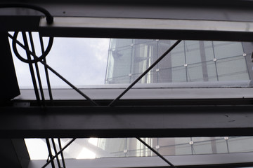 Fototapeta na wymiar glass building with steel beam