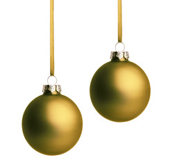Goldene Weihnachtskugeln