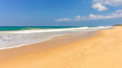 Fototapeta na wymiar Panoramic tropical beach in Sri Lanka