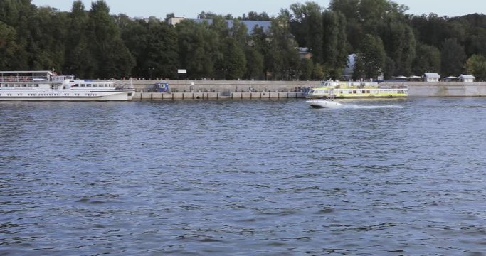 Motor boat on the Moscow River