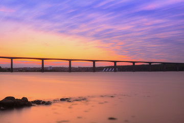Fototapeta na wymiar Vejle Fjord Bridge, Denmark