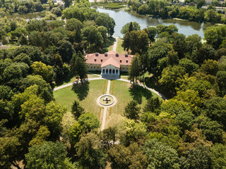 Aerial top view to palace ensemble Samchiki