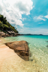 Turtle beach en Pulau Perhentian Besar, Malasia.
