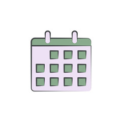 Calendar colored hand drawn icon. Element of autumn icon for mobile concept and web apps. Hand drawn colored Calendar can be used for web and mobile