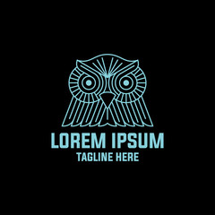 Fototapeta premium owl head line art logo. education symbol. vector template ready for use