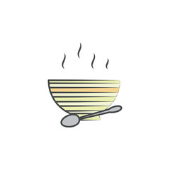 Hot dishes colored hand drawn icon. Element of autumn icon for mobile concept and web apps. Hand drawn colored Hot dishes can be used for web and mobile