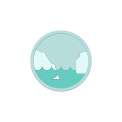 Iceberg colored in circle icon. Element of colored landscape in circle icon for mobile concept and web apps. Colored  Iceberg can be used for web and mobile