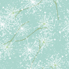 Seamless pattern with flowers Dandelion. Vector illustration