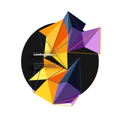 Obraz premium Vector 3d triangle abstract background, polygonal geometric design