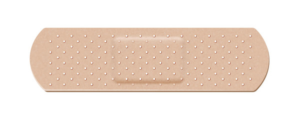 Medical plaster of human color on a white background