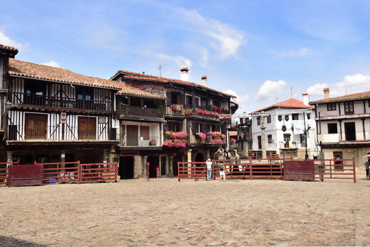 main square and bullring, La Alberca, Salamanca province, Castilla-Leon, Spain