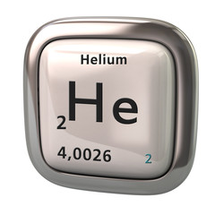 Helium He chemical element from the periodic table  3d illustration on white background