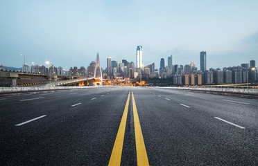 Fototapeta premium The expressway and the modern city skyline are in Chongqing, China.